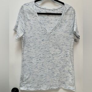 Old Navy, Women’s, Short Sleeve, White w/Blue Speckles, Size L